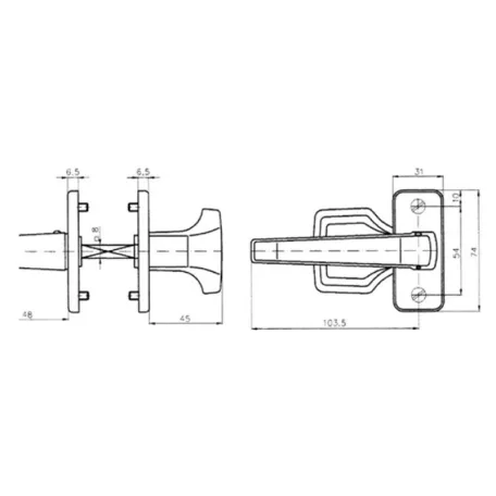 Gombos-Kilincs Garn.Fekete Lakk. Mp Zb Xm61215150020