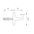 Korlátrúdtartó Szürke /Nikk.Ezüst/ Lana