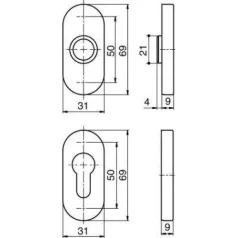 Kilincsgarnitura Oszt.Cly R.M.Egy. Lena Lh 9601 Ovál