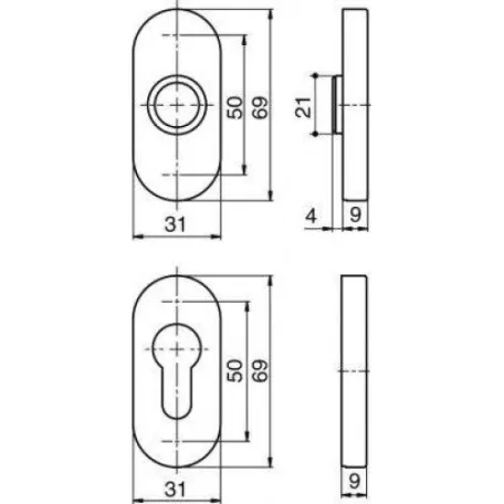 Kilincsgarnitura Oszt.Cly R.M.Egy. Lena Lh 9601 Ovál