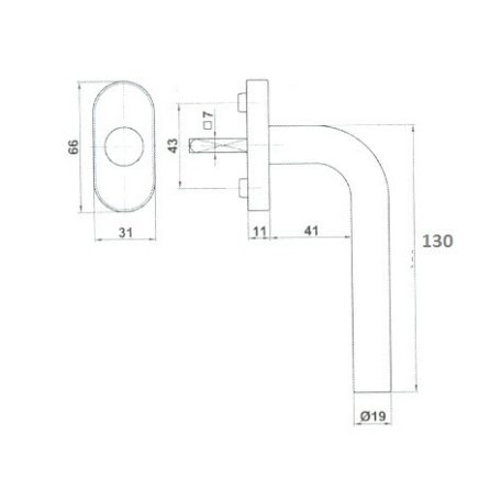 KILINCS ABLAKHOZ Q7 OVÁLCIM.ROZSDAMENTESEGYENES LW 9401
