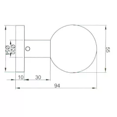 Játszóajtógomb Fix Kerek 55mm R.M. Lk 9166 