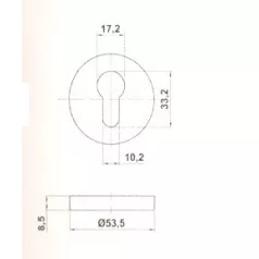 Cilinder Rozetta Kerek Acél Bet.Pár R.M. Sy004
