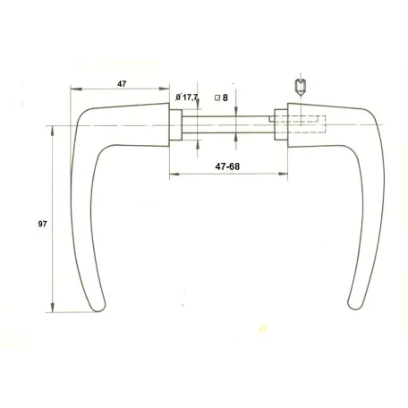 Ajtókilincs Alu E100 El 66