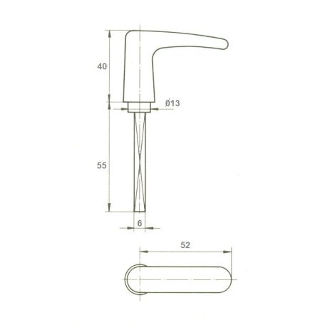 ABLAK FÉLKILINCS SZERELETLEN ALU EL 66/6