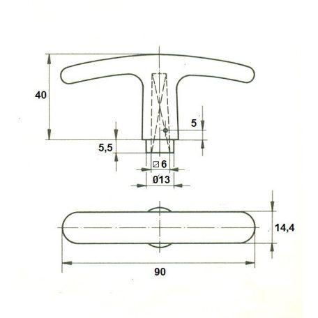 RÚDZÁRKILINCS LYUKAS ALU FORG. EL 66/6