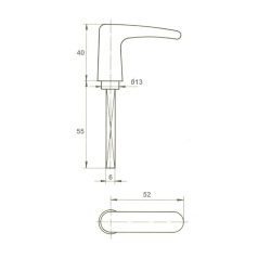 ABLAK FÉLKILINCS SZERELETLEN F2 EL 66/6