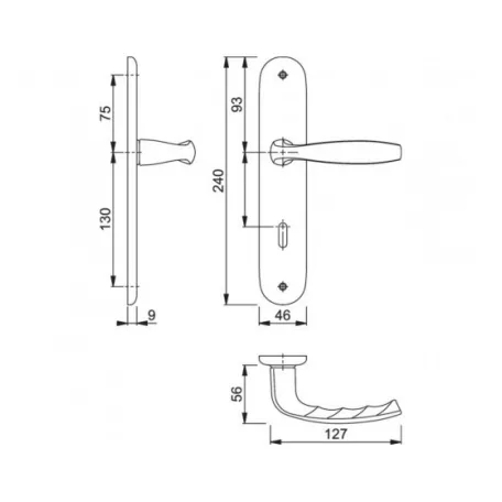 Kilincs Garn. 90 Kly New York F4 Hoppe