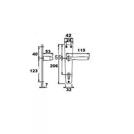 HOPPE Kilincs Garn. 55 Cly Milanó F4