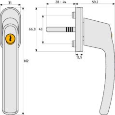 ZÁRHATÓ FÉLKILINCS 7/40MM ANTIK F4 HOPPE