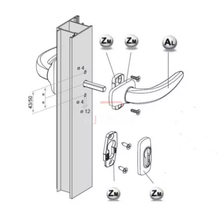 Portálkilincs Pár Fehér Horus Fap2051