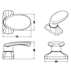 Ajtógomb  db Szürke Alu. Horus Fap2060 G6