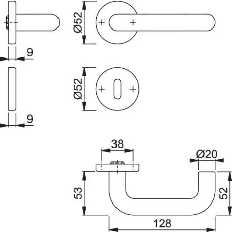 Kilincs Garn. Rozettás Szürke Műa. Kerek Bb/Pz