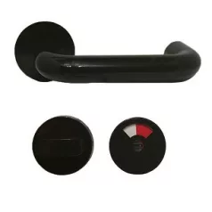 Wc Kilincs Rozettás Élz. Kerek Fekete Műanyag