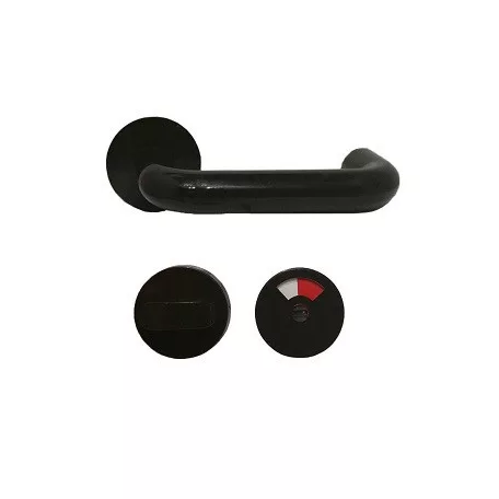 Wc Kilincs Rozettás Élz. Kerek Fekete Műanyag