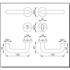 Wc Kilincs Rozettás Élz. Kerek Fekete Műanyag
