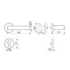 Gombos-Kilincs Rozettás Fehér Műa. Kerek Bb/Pz