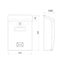 Postaláda Műanyag Fehér 24*34*9,5 cm Pb 13