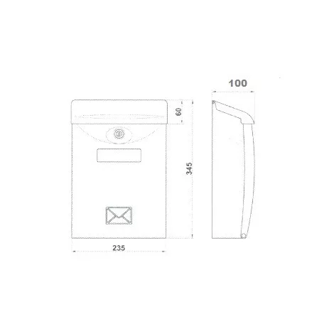 Postaláda Műanyag Fehér 24*34*9,5 cm Pb 13