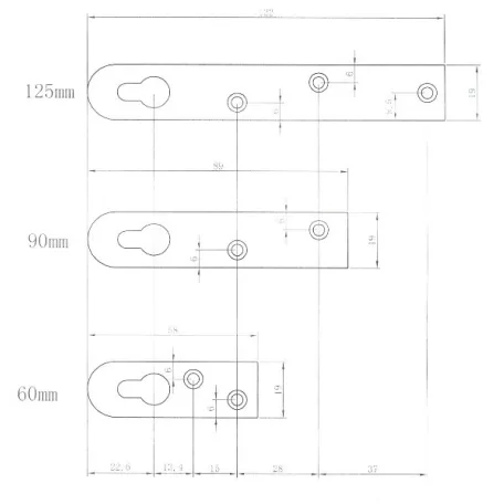 Bútorakasztófül 125mm Egyenes Wl-391