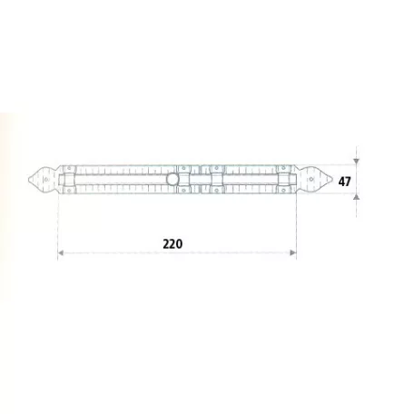 OMAD Zsalu Tolózár Lapos 22 cm Fekete 1510/22