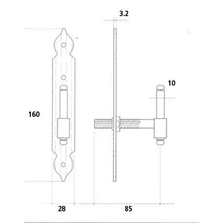 OMAD Zsalu Tokpánt Becsav.Q10 mm 16 cm Fekete 1215/16