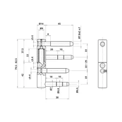 Ajtópánt Becsav. 14 4Lábú 495/14 Horg. Otlav