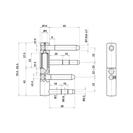 Ajtópánt Becsav. 14 4Lábú 495/14 Horg. Otlav