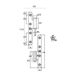 AJTÓPÁNT 110*55*3 S.HORG.JOBB AMIG 505