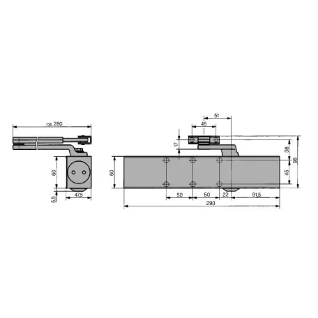 DORMA-KABA Ajtócsukó Ts83 E3-6 Kar N. 1420556 38010101 E.