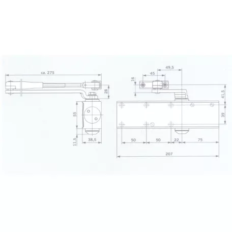 DORMA-KABA Ajtócsukó E2-4Karral!Profil/Ts 71/ 27112201 E.