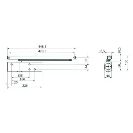 GEZE  Ajtócsukó Ts 3000 V.Sin.Nél.1420543 028348 Ezüst En1-4