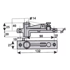 MAB Padlócs.Felsö Kar Alu.Egy.100 mm Ac8,M100Kg