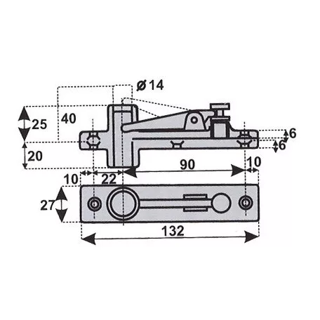 MAB Padlócs.Felsö Kar Alu.Egy.100 mm Ac8,M100Kg