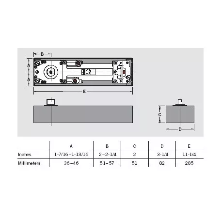 DORMA-KABA Padlócsukó Bts 75V F.N.Áll.90'Os 61701200 Ny.Fék.