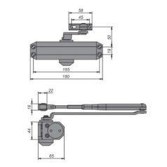 DOM AJTÓCSUKÓ COMPACT 1000 NORMÁL KARRAL EZÜST