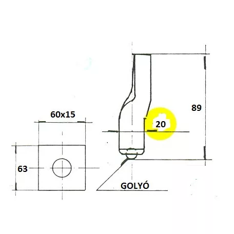 IBFM Kapu Forgáspont A.Csap+Talp 20 mm 348+349 425020A