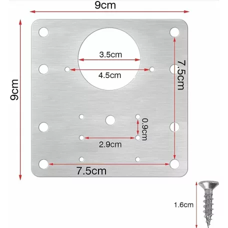 Kivető Pánthely Javító Lemez B. 90X90 mm