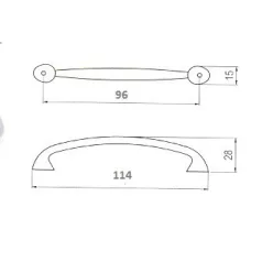 Bútorfogantyú 96mm Keskeny Ak2436,35633 Króm