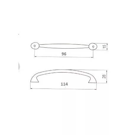 Bútorfogantyú 96mm Keskeny Ak2436,35633 Króm