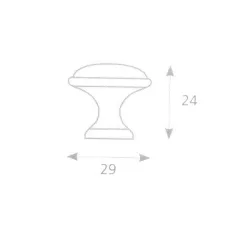 Bútorgomb Porcelán Fehér/Óréz Gipa 30mm 309013