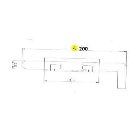IBFM Kaputolózár 200 Keskeny 25 mm Horg.Cx04A 67A200