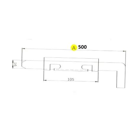 IBFM Kaputolózár 500 Keskeny 25 mm Horg.Cx04C 67A500