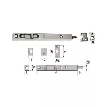 AMIG Ajtótolózár 110 mm Kétsz.Ajtóhoz R.M. 400