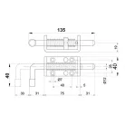 IBFM Ajtótolózár 140 mm Rugós 40/75 mm Talp 057 F.H.