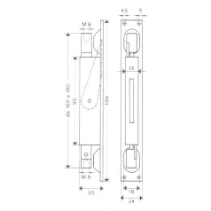 IBFM Ajtótolózár Sülly.Kétirányú 24 mm Horg. 422 Tip