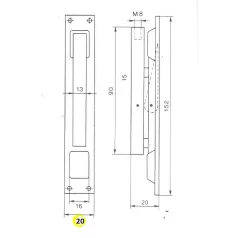 IBFM Ajtótolózár Sülly.Egyir.20 mm Horg.Cx23A 420, Jj