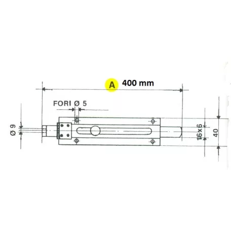 IBFM Épülettolózár 400 mm Lakatolh.Erős..38Tip