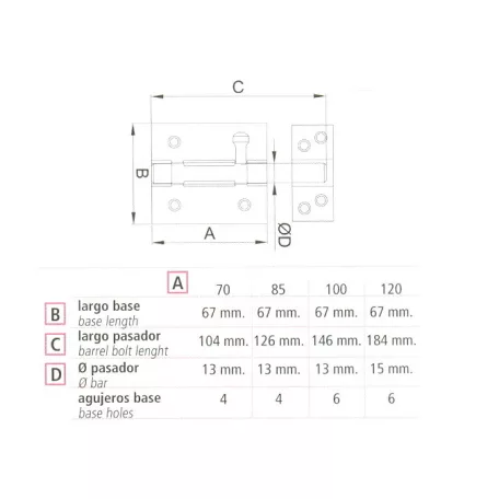 Bajonett Tolózár 85 Lakatolható Elox Afx