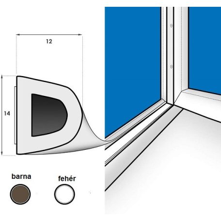 SZIGETELŐ D PROFIL 100M FEHÉR ÖNTAP. ISOFIX, 48-5W